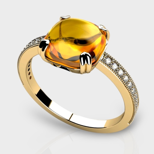 Sophie 14K Gold Lab Grown Diamond Citrine Ring
