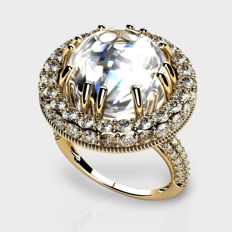 Everly 14K Gold Lab Grown Diamond White Topaz Ring