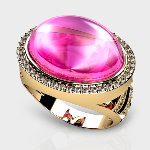 Hazel 14K Gold Lab Grown Diamond Pink Sapphire Ring