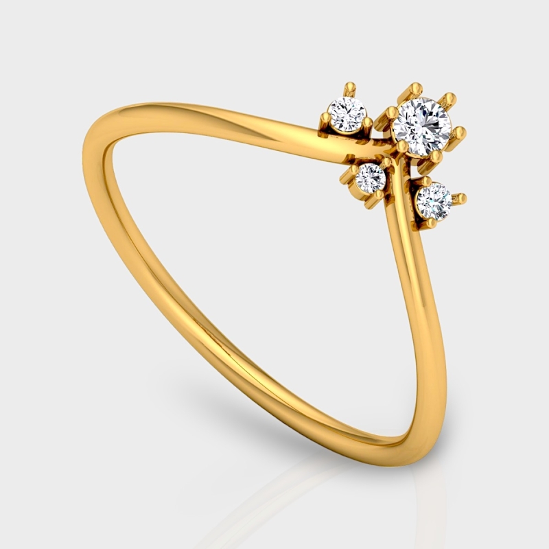 Abha 14K Gold 0.10 Carat Natural Diamond Ring