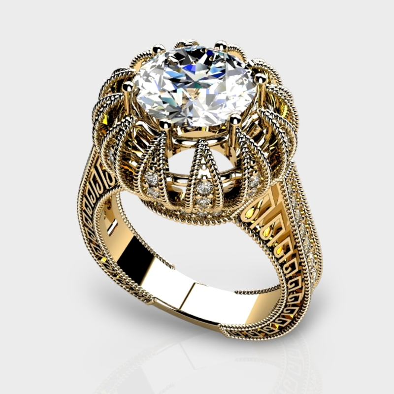 Queen 14K Gold 2.45 Carat Lab Grown Diamond Ring